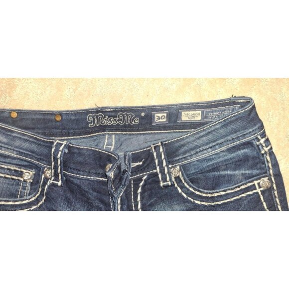 Miss Me Jeans Women's Size 30x34 Boot Cut Dark Wash Bling Flap Pocket JS5014B58 - Picture 3 of 4